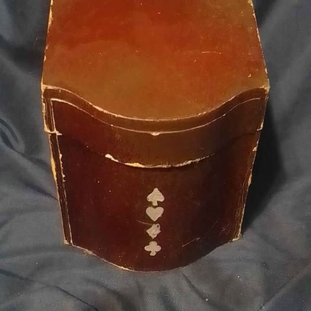 vintage bridge or double-deck playing card box,
